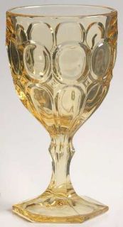 Fostoria Moonstone Yellow Water Goblet   Stem #2882, Yellow, Heavy Pressed