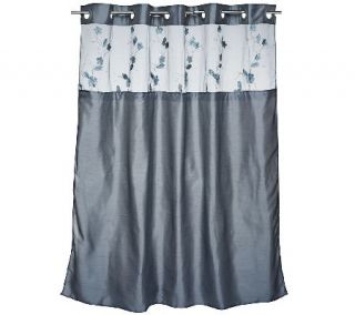 Hookless Serena 3 in 1 Shower Curtain with Floral Applique —