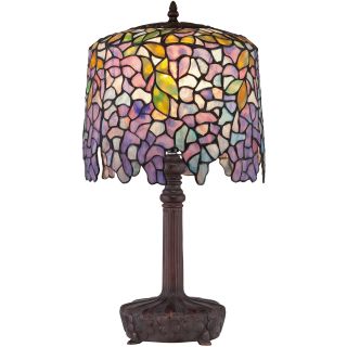 Tiffany style Purple Wisteria 1 light Authentic Bronze Patina Desk Lamp