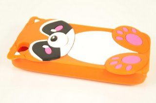 Apple iPhone 4 4s Skin Case Cover for Orange 3D Baby Raccoon + EARPHONE CORD WINDER Cell Phones & Accessories