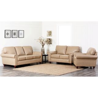 Abbyson Living Parker Premium Top Grain Leather Sofa Set