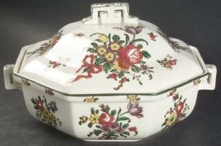 Royal Doulton Old Leeds Spray Round Covered Vegetable, Fine China Dinnerware   G