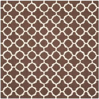 Safavieh Handmade Cambridge Moroccan Dark Brown And Ivory Accented Wool Rug (6 Square)
