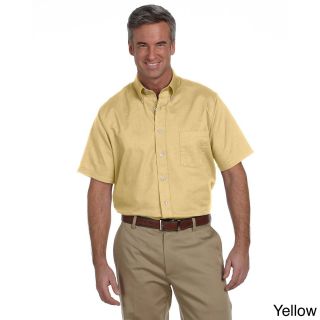 Van Heusen Mens Short sleeve Wrinkle resistant Oxford Yellow Size XXL