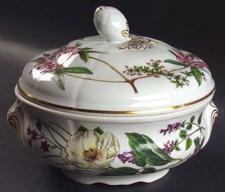 Spode Stafford Flowers (Bone) 2.5 Qt Round Covered Oven to Table Casserole, Fine
