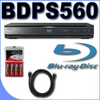 Sony BDP S560 1080p Blu ray Disc Player PLUS HDMI Cable   FOUR AA Rechargeable Batteries BigVALUEInc Accessory Saver Bundle Electronics