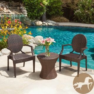 Christopher Knight Home Adriana Pe Wicker 3 peice Outdoor Set