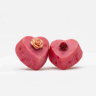 two organic soap hearts by quintessentially english