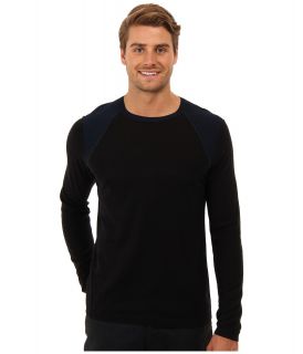 Elie Tahari Drake Sweater Mens Long Sleeve Pullover (Black)