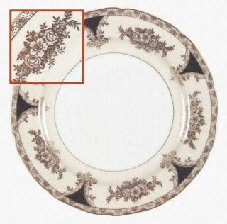 Noritake Kenwood (Black,Scalloped) Dinner Plate, Fine China Dinnerware   Scallop