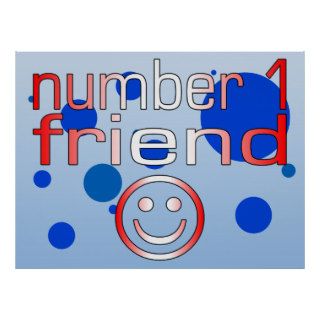 Number 1 Friend in Canadian Flag Colors for Boys Poster