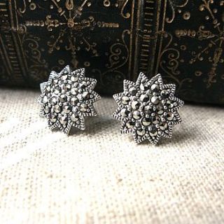 vintage style marcasite star stud earrings by gama weddings