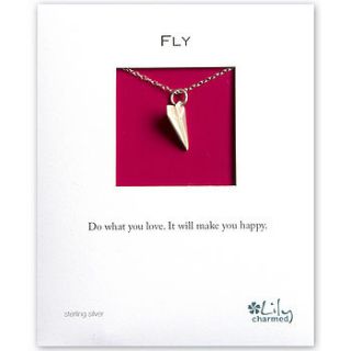 silver paper plane necklace by lily charmed