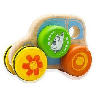 wooden toy puppy car by knot toys