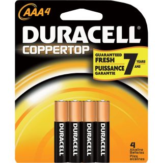 Duracell Coppertop Batteries — AAA Size, 4-Pk., Model# MN2400B4Z  Alkaline Batteries