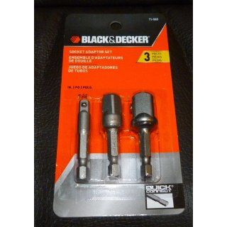 Black & Decker 71 565 Socket Adaptor Set, 3 Piece   Deep Sockets  