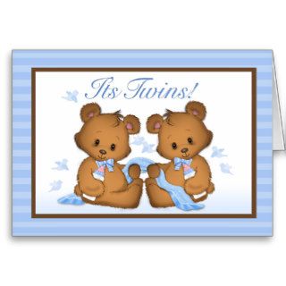 Baby Announcement Twin Boys Card
