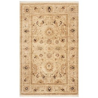 Safavieh Hand knotted Peshawar Vegetable Dye Ivory/ Caramel Wool Rug (3 X 5)