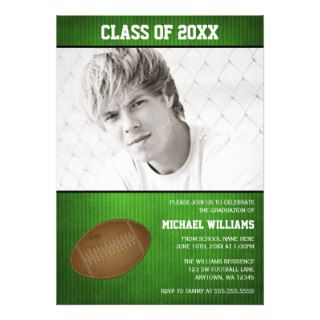 Football Graduation Photo Personalized Announcements