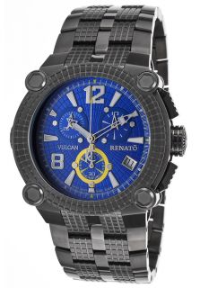 Renato FLG BL FLG G10  Watches,Mens Vulcan Chronograph Gunmetal IP Steel Blue Dial, Diver Renato Quartz Watches