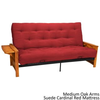 Epicfurnishings Bellevue With Retractable Tables Transitional style Queen size Futon Sofa Sleeper Bed Red Size Queen
