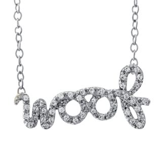 Diamond Cursive woof Necklace in Sterling Silver   17   Zales