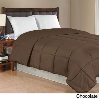 Inovatex Solid Color Microfiber Down Alternative Comforter Brown Size Twin