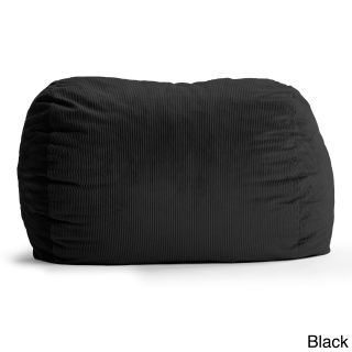 Comfort Research Fufsack Wide Wale Corduroy 7 foot Xxl Bean Bag Chair Black Size Extra Large