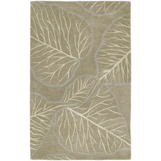 Graffix Leaves Hand tufted Brown Rug (50 X 79)
