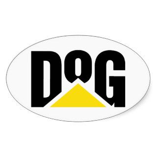 DOG Caterpillar Logo Parody Oval Sticker