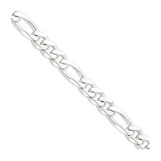 Sterling Silver 10.75mm Figaro Chain QFG300 9" Jewelry