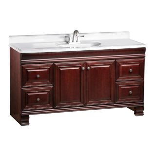ESTATE by RSI Cambridge 60 in x 21 in Burgundy Traditional Bathroom Vanity