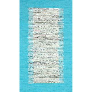 Nuloom Handmade Abstract Border Flatweave Cotton Rug (8 X 10)