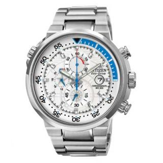 Mens Citizen Eco Drive™ Endeavor Chronograph Watch with White Dial