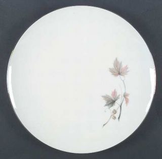 Noritake Oaklane Dinner Plate, Fine China Dinnerware   Taupe/Peach Leaves On Whi