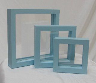 Multi pack Blue 3D Suspension Jewelry/Photo Display Boxes/Frames 3 Pieces  