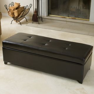Christopher Knight Home London Espresso Leather Storage Bench