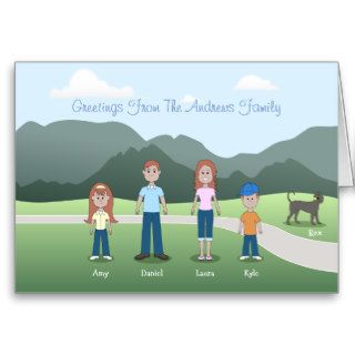 Personalized Cartoon Family Greeting Cards
