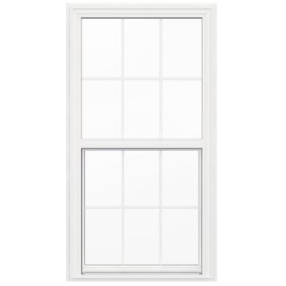 JELD WEN V2500 Series Vinyl Double Pane Single Hung Window (Fits Rough Opening 34 in x 65 in; Actual 33.5 in x 64.5 in)