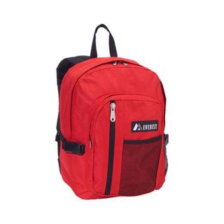 Everest 16 inch Red Front Mesh Pocket Backpack