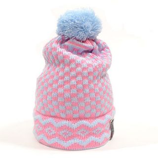 cormack dare to be square bobble beanie by k nit