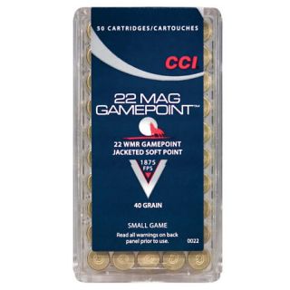 CCI Small Game Rimfire Ammo .22 Win Mag 40 Gr. GamePoint JSP 764168