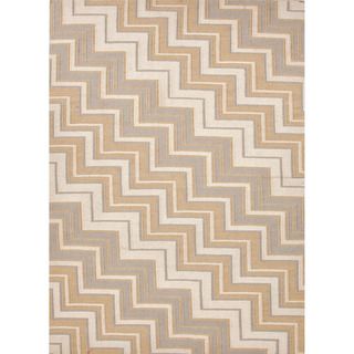 Handmade Flat weave Geometric pattern Brown Area Rug (8 X 10)