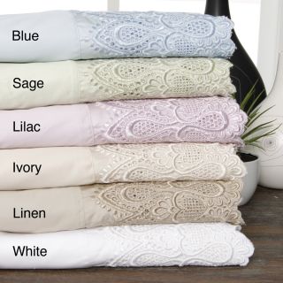 600 Thread Count Lace Cotton Blend Sheet Set