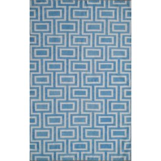 Safavieh Handwoven Moroccan Dhurrie Labyrinth pattern Light Blue/ Ivory Wool Rug (6 X 9)