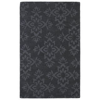 Trends Charcoal Damask Wool Rug (36 X 56)