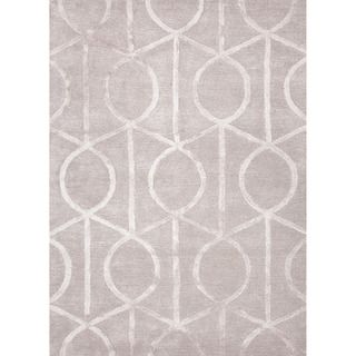Hand tufted Contemporary Geometric Gray/ Black Rug With Nonskid Backing (36 X 56)