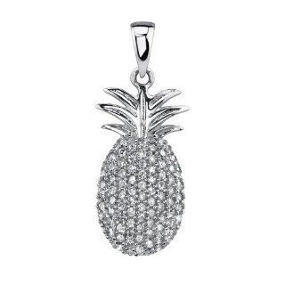 14kt White Gold Diamond Pineapple Pendant Jewelry