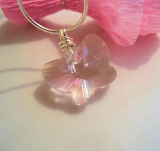 swarovski crystal butterfly pendant by bijou gifts