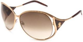 Roberto Cavalli Womens RC574SSW28P Oval Metal Wrap Sunglasses,Gold Frame/Green Lens,One Size Clothing